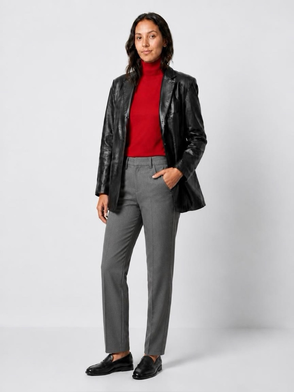 Vintage Y2K Lorelai Black Leather Blazer Jacket
